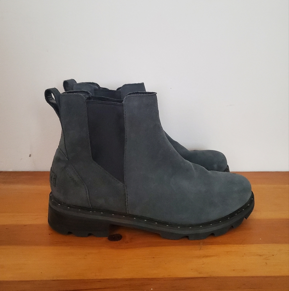 Sorel Lennox Chelsea Boots, Women's 10, Dark Grey Suede